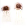 Mützen Hüte Citgeett Mode Set Mutter Mutter Baby Strick Pom Bommelmütze Kinder Mädchen Jungen Ball Wolle Winter Warme Herbst Beanie Cap 221122