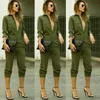 Macacões femininos macacões Brand Sexy Mulheres Slim Bodycon Mumpsuit Longo Manga Longa Exército Verde Solid Casual Bodysuit Ladies Vintage Romper Longo Salto 221123