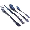 Set di stoviglie JANKNG 24-Pcs Nero 1810 Posate in acciaio inossidabile Coltello da bistecca Forchetta Cucchiaio Cucchiaino Posate Stoviglie per alimenti 221122