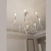 Chandeliers French Classical Chandelier Lighting White Suspension Luminaire Industrielle For Living Room Modern Led Bedroom Lamp