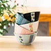 Geschirr-Sets, Janpan-Stil, Unterglasur-Keramik, Mehrzweck-Reisschüssel, japanische Retro-ästhetische Nudelschalen, Reisebesteck-Set Küche