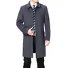 Men's Wool Blends Coat Winter Cashmere Pea en Overcoat Long Jacket Blend Palto Erkek Mont Kaban 221123