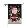 Juldekorationer Santa Snowman Xmas Garden Flags Porch Door Banner Ornament Linen för hem Navidad Nyår