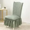 Camas de cadeira capa com capa de jantar lavável com babados slipcover de saia longa para banquetes de escritório de gabinete de casamento decoração de casa elástica