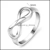 Bandringen Infinity Sier Ring Band Women Wedding Rings Fashion Gift 080288 Drop Delivery Sieraden DH4WV