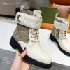 Designer Boot Womens Ankle Booties Winter Boot Martin Leather Platform Soles Luxury Letter Double G Blonde Woman