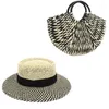 Bérets ensemble chapeau de paille et sac pour femme pur tissé à la main rétro élégant magnifique concepteur vacances plage 2022