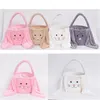 Coniglio di Pasqua Cesto Festive Fuzzy Long Ears Bunny Bucket Comfort Peluche Uova di Pasqua Sacchetto di immagazzinaggio Bambini Candy Toy Tote Bags 1123