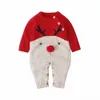 Rompers Baby Autumn Winter Clothing Xmas Kids Knitted Infant Romper Sweater Jumpsuit Boy Girl Deer Elk Knitwear Warm Clothes 221122