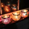 Mosaic Candle Holder Color Glass Candlestick Wedding Decoration Ornaments Multifunctional Household Flower Pot