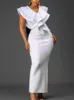 Vestidos de fiesta Blanco Mujer Slim Fit Sexy Cuello en V Sin mangas Bodycon Maxi Long Prom Vintage Formal Tamaño grande Primavera 221123