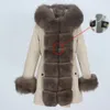 Pelliccia da donna Faux OFTBUY Moda Giacca invernale Donna Cappotto reale Collo naturale Allentato Lungo Parka Capispalla grande Staccabile 221123