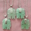 4pcs Natural Green Jade Elephant Anhänger Halskette AAA Grad