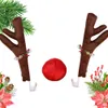 Décorations de Noël Grand Renne Décor de Noël Voiture Véhicule Nez Corne Costume Ensemble Noël Renne Bois Ornements de Nez Rouge Elk Antler 221123