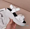 2022 AAA KVALITET LADER PLATFORM Sandaler F￶rb￤ttrad Ethnic Canvas Summer Casual Beach Slippers Storlek 35-41 085