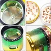 CHROMIUM CRUSHER Zinc Metal Bakelite Herb Grinders Smoking Accessories 63mm OD Diameter 4 Layers Colorful Gear Visible Transparency Tobacco Grinder bong