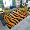 Mattor Nordic Living Room 3D Tiger Mönster mattor Super Flanell Point Plastic Anti-Slip Area Rug Mats Floormat Decor Sovrum