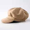 Bérets 2022 rétro automne hiver printemps daim béret casquette femmes plaine solide octogonal Sboy Vintage peintre artiste femme Gorras