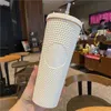 24oz de canecas personalizadas da Starbucks com caneca de caneca de copo de copo frio com palha de palha