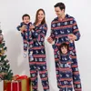 Family Matching Outfits Christmas Moose Print Jumpsuits Adult Kids Hooded Rompers Warm Thicken Flannel Velvet Pyjamas Homewear 221122