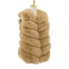 女性の毛皮のフェイクピンクジャバQC8049女性コート冬の贅沢服本物の毛皮自然ベストふわふわジャケットラクーン221123