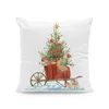 Pillow Christmas Santa Snowman Pillowcase Sofa Car Home Seat Decoration Velvet Cover Gift 45cm