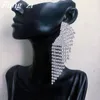 Hoop Earrings Luxurious Women's Shiny Crystal Long Tassel Pendant Fashion Rhinestone Jewelry Evening Dress Statement Gift Ac