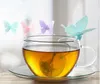 Butterfly Tea Infusers väskor Silder Silikonfilter Infusör Silikakisla söta tepåsar för te kaffe dryckware