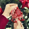 Decorações de Natal Christmas in Heaven Memorial Ornament Mini Cadeira de balanço de madeira com decoração de casa de etiqueta significativa para decoração de Natal 221123