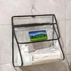 Boîtes de rangement Application large application imperméable sac transparent sac de salle de bain haute transparence conception du volet de douche de douche pour la maison