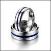Кольца кольца из нержавеющей стали голубая лента кольца Ring Ring
