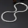 Pendant Necklaces BOCAI Trendy S925 Sterling Silver Necklace for Men Women Simple 7mm 8mm Horsewhip Chain Pure Argentum Fashion Jewelry 221119