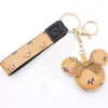 Mouse Design Car Keychain Favor Flower Bag Pendants Charm Jewelry Keyring Holder for Men Gift Fashion PU Leather Animal Key Chain Pendant Accessories
