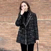 Womens Jackets Plaid Tweed Blazer Jacket Woman Outerwear Winter Coat Clothing Vintage Luxury Designer Clothes Fashion Coats Heavy 221122