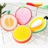 Esponjas de limpeza de forma de frutas fofas lavando pratos maconha multifuncional com limpeza espessada Cozinha de cozinha MJ1151