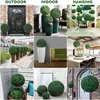 Faux Floral Greenery Ball Plant Ball Round Wooding Hanging Indoor Outdoor Home Wedding Party El Front Porch Potted Decorted 221122