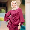 Abbigliamento etnico Moda musulmana Gonna da donna Abiti eleganti Set da 2 pezzi Camicia Top e lunga da donna Abaya islamica Kaftan Dubai