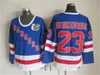 New York Throwback Rangers Retro Hockey 23 Jeff Beukeboom Jersey 75 -årsjubileum 36 Glenn Anderson 35 Mike Richter 10 Ron Duguay 22 Mike''nhl''Shirt