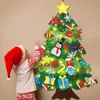 Christmas Decorations DIY Felt Tree with LED String Lights for Kids Xmas Gifts Decor Year Party Supplies 221123