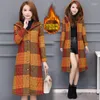 Women's Trench Coats Autumn Winter National Wind Cloak Type Cotton Coat Women's Long Plus Thick Overcoat Linen Hooded A910