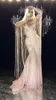 Stage Wear Wome Sexy Tassel Pink Long Dress Sparkly Women Evening Party Costume Nightclub Singer Performance 221122