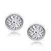 Stud LESF 925 Silver White Yellow Color Earrings Luxury Sona Diamond Design Ear Buckle Women Jewelry 221119