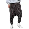 Heren trainingspakken mannen gestreepte broek zomer drop kruis losse vintage boho broek mannelijke katoenen harem hiphop streetwear wide been 221122