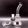 Mini 6 -calowe szklane wodę Bong Hicahs z oponem Kolorowa platforma Shisha Dab z żeńskimi rurami 14 mm do palenia