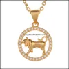 Collane con ciondolo Catena d'oro 12 Collana con segno zodiacale Ciondolo con moneta animale Pendenti con pesci Pendenti con ciondolo Stella Girocollo Collane astrologiche per W Dho47