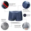 Underpants MiiOW 3Pcs Sexy Mesh Men Boxer Underwear Graphene Antibacterial Male Panties Ice Silk Breathable 4XL Boxershort 221123