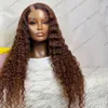 Lateral sem gluus/meio u parte perucas de cabelo humano para mulheres negras ondas profundas naturais auburn marrom x peças remy cabelos de cabelo fácil desgaste