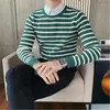 Männer Pullover Vintage Gestreiften Männer Lange Ärmel Koreanischen Stil Mann Pullover Slim Fit Strickwaren Männlich O Neck Stricken Kleidung herbst