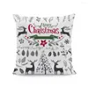 Pillow Christmas Santa Snowman Pillowcase Sofa Car Home Seat Decoration Velvet Cover Gift 45cm