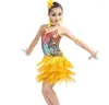 Stage Wear Children Professional Latin Dance Dresses Sequin Fringe Tassel Salsa Ballroom Dancing Kids Girls Costumes